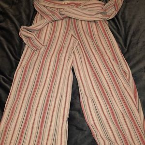 Cropped Tie Up Waist Pants